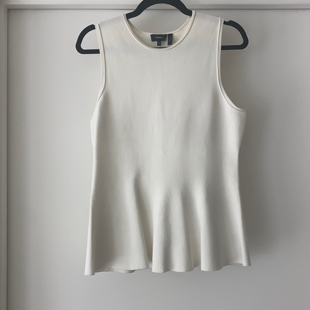 Theory Sleeveless Peplum Top - White
